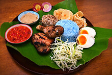 Ayam Percik (BBQ Spiced Chicken) & Nasi Kerabu (Herb Rice Salad)