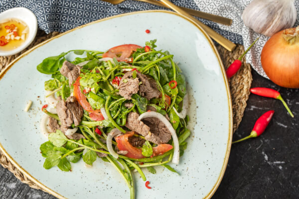 Vietnamese Beef and Watercress Salad (Bo Xao Sa Lat Song)