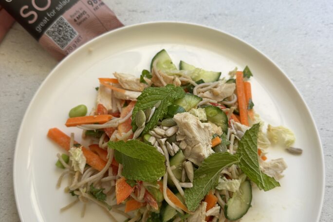 Creamy Peanut, chicken & soba noodle salad
