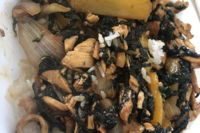 Honey soy spinach chicken