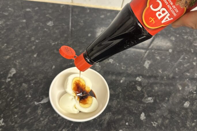 Boil eggs with Kecap Manis ABC
