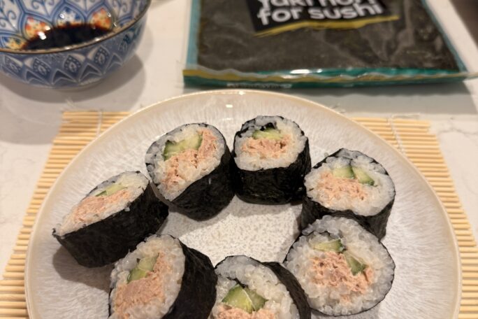 Tuna cucumber sushi
