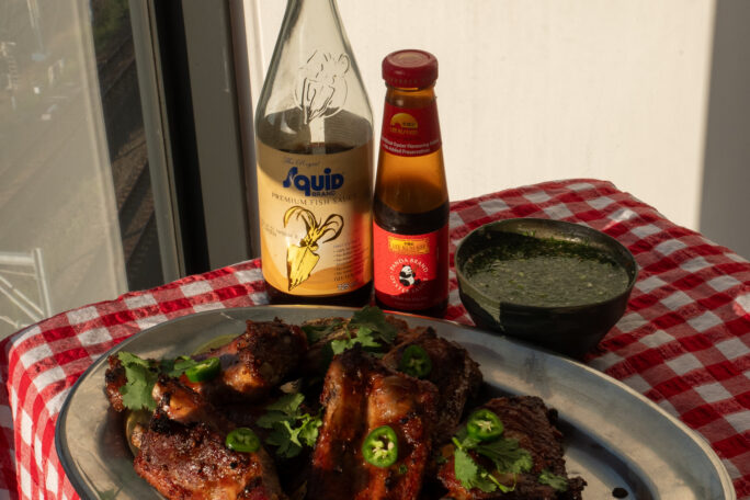 Airfryer Sticky Ribs with Nuoc Cham