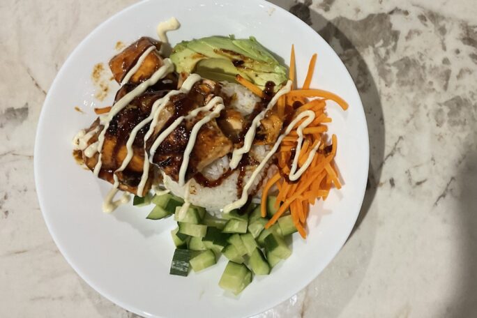 Teriyaki beef/salmon