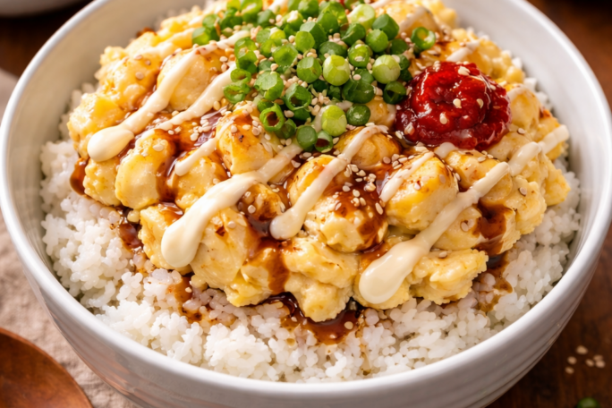 Korean Mayo Egg Rice Bowl