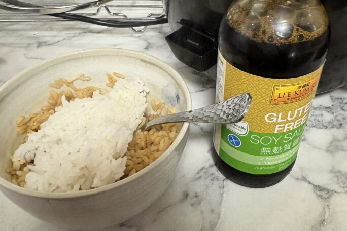 Rice and soy sauce