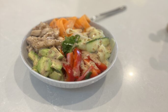 Sesame roasted poke bowls