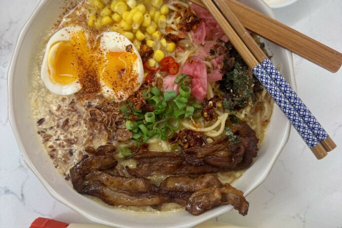 Cheesy Butter Volcano Ramen w Pork Belly