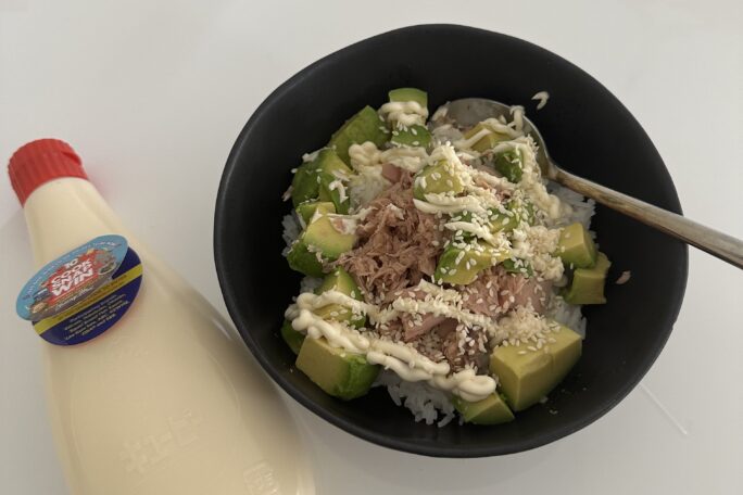 Tuna avocado rice bowl