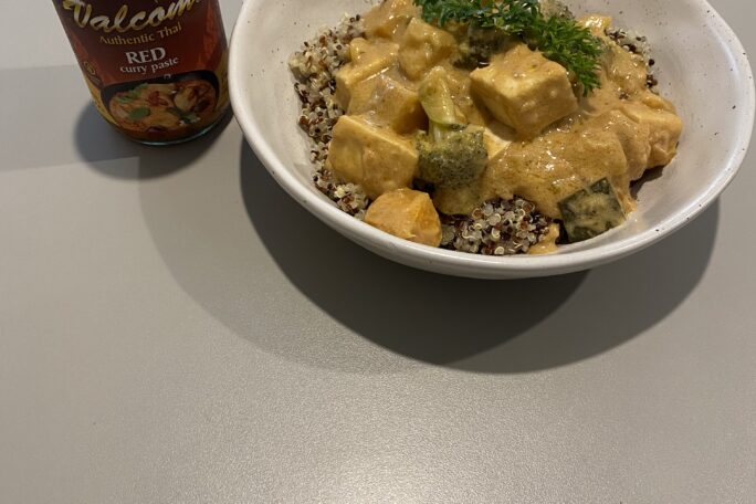 Golden Coconut Peanut Curry Bowl