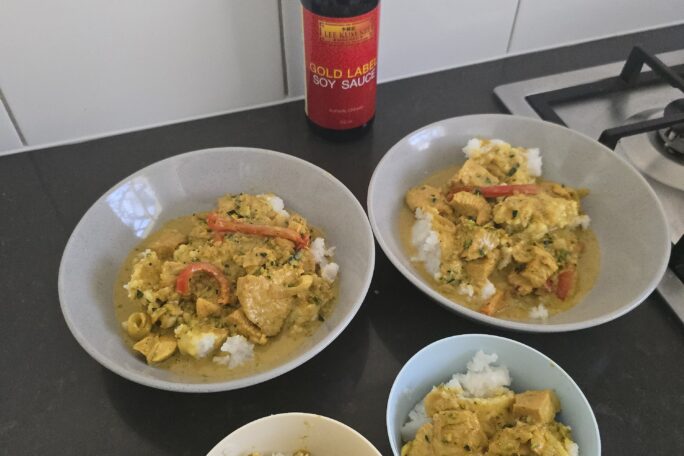 Satay chicken toddler approved