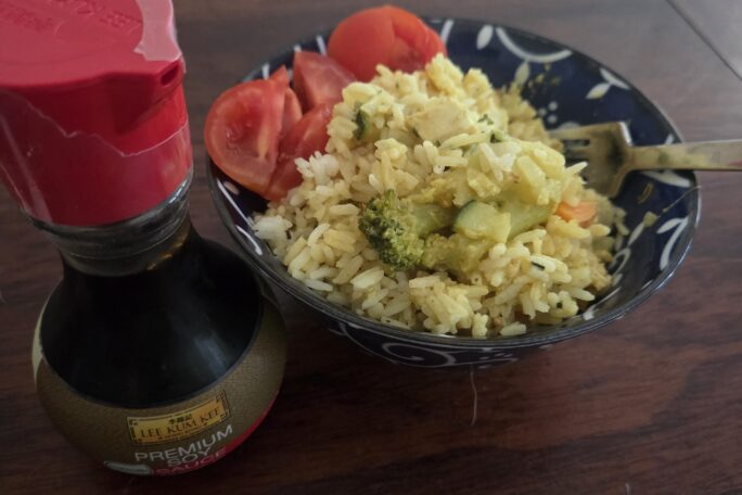 Chicken curry with caramel soy souce