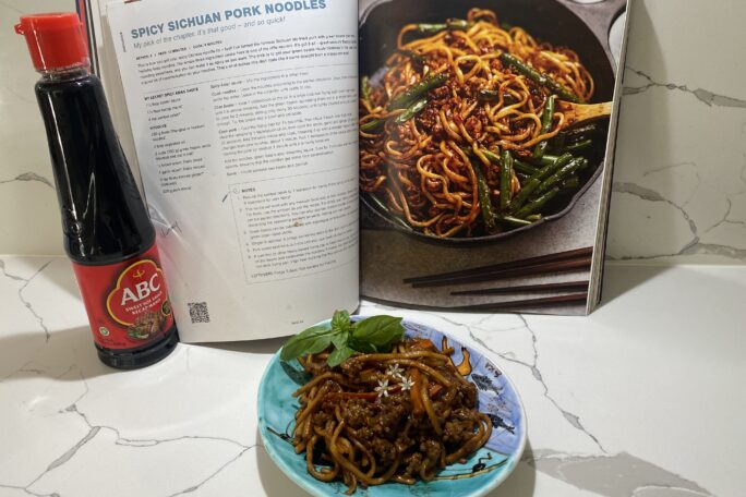 Spicy sichuan pork noodles