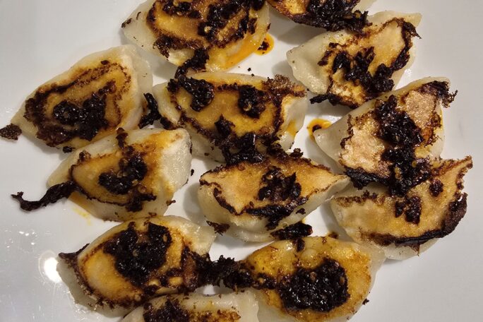 Pork & Chive Dumplings with Chilli Oil