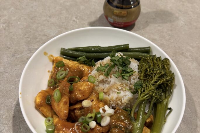 Sticky peanut butter chicken