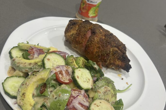 Mediterranean chicken and sesame salad