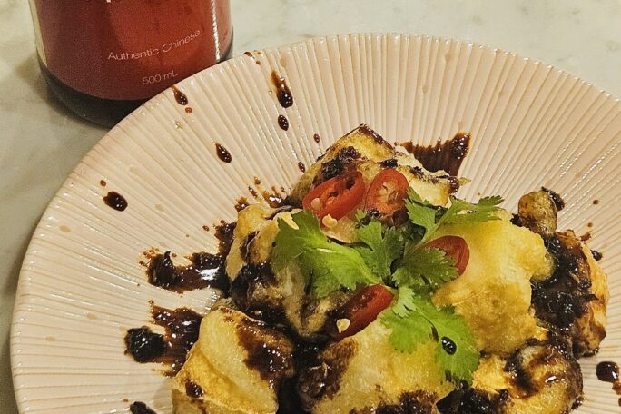 Crispy tofu with fish fragrant sauce