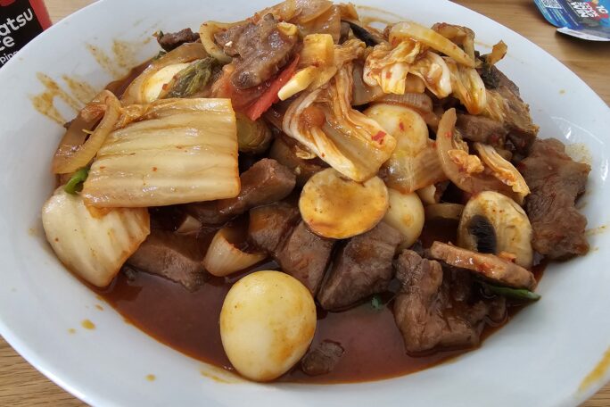 Wagyu tongue with kim chi