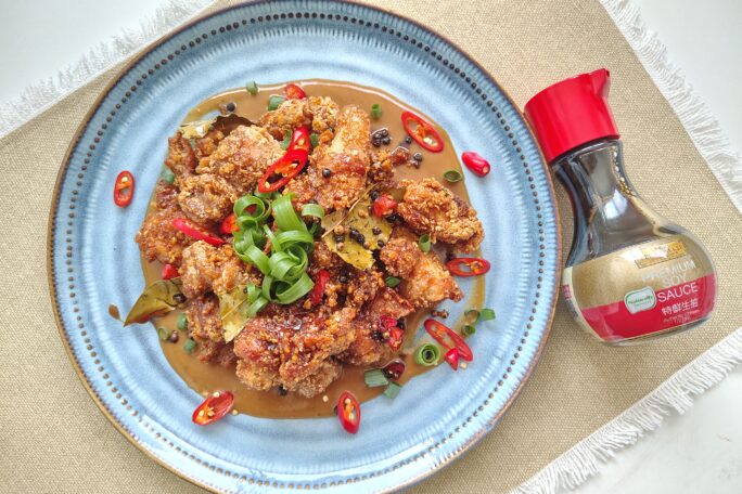 Spicy Crispy Chicken Adobo sa Gata