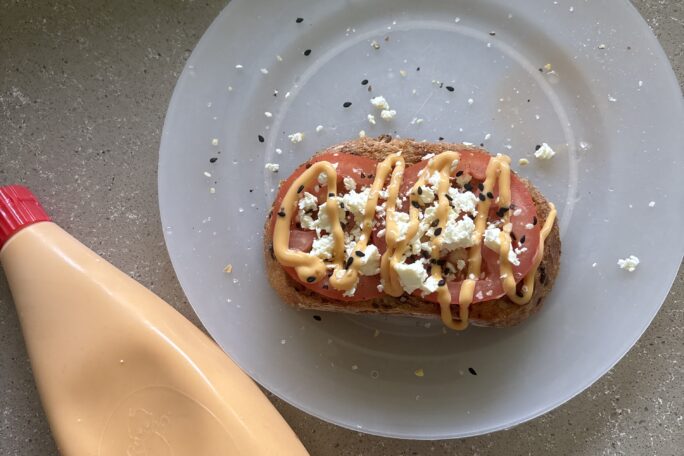 Delicious tomato kewpie breakfast