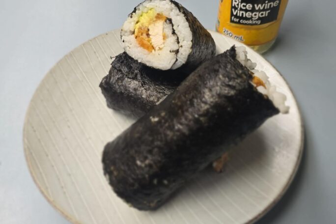 Katsu Tofu and Avo Sushi