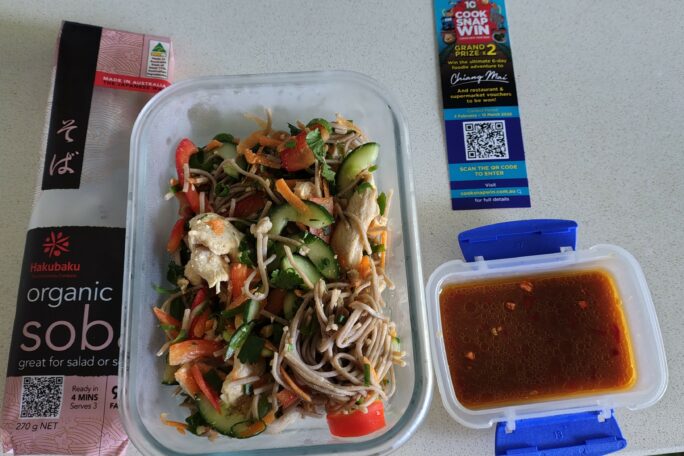 Cucumber and Soba noodles salad