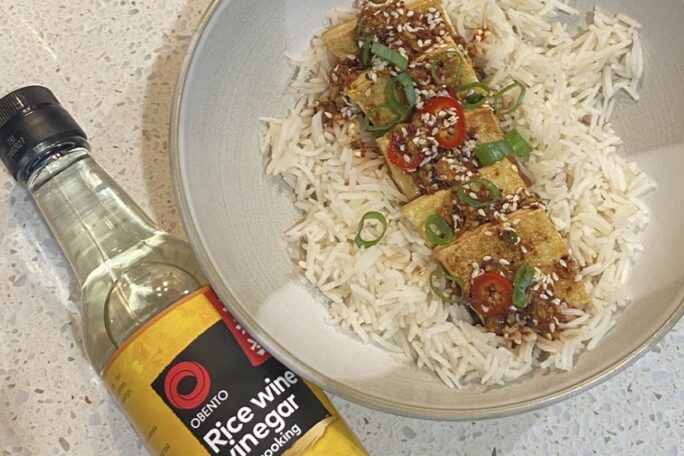 Korean Pan Fried Tofu with Spicy Sauce (Dabu Buchim)