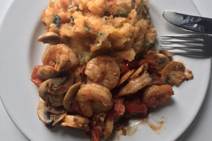 Garlic soy prawn mix