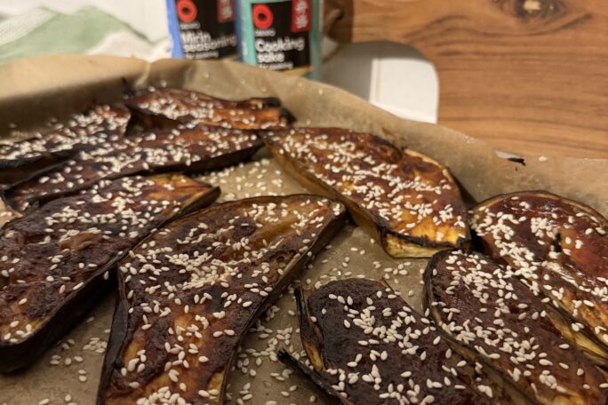 Miso glazed eggplant