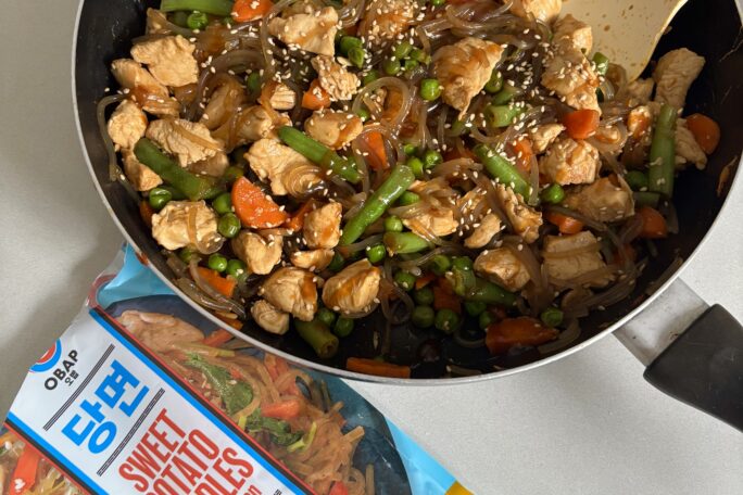 Hoisin noodles with chicken and mixed veges