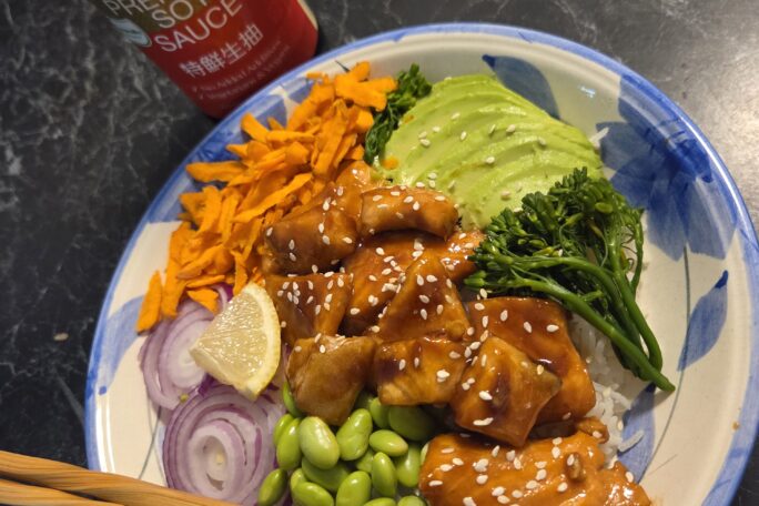 Maple & Teriyaki Glazed Salmon Bowl