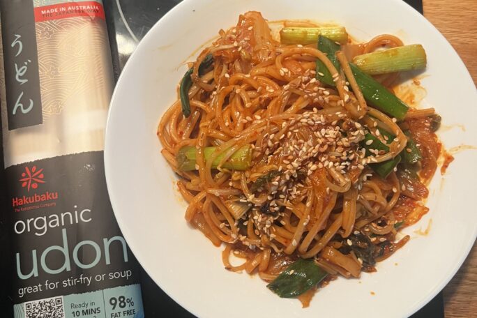 Spicy Korean Kimchi Noodles