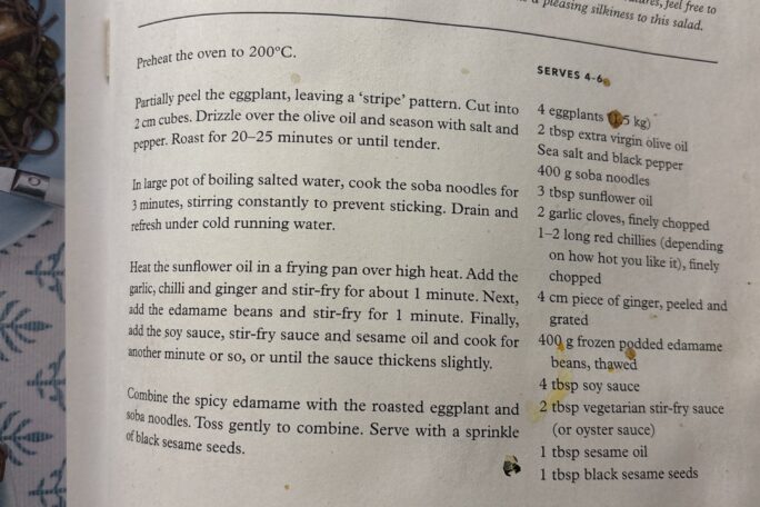 Spicy Fried Edamame with Eggplant and Soba Noodles