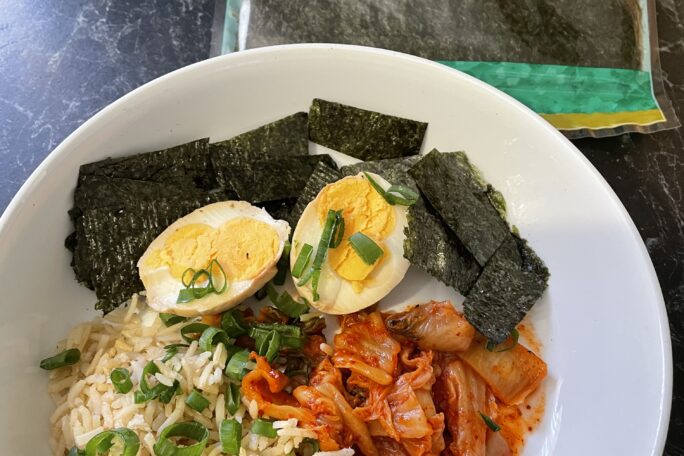 Kimchi with soy pickled egg