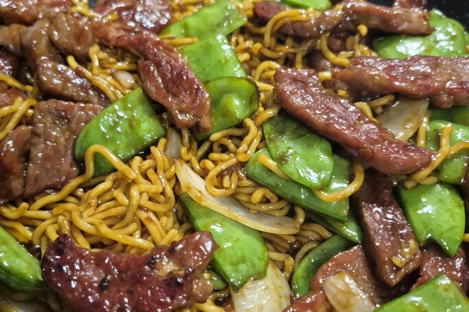 Mongolian lamb noodles