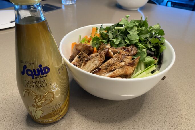 Chicken noodle salad bowl