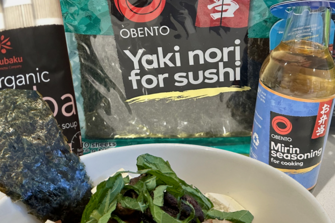 Shiitake tofu perilla zaru soba