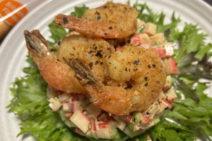 Prawn Karaage With Kani Salad