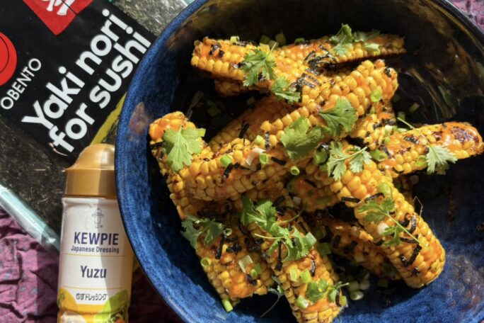 Miso butter corn ribs with yuzu & nori flakes