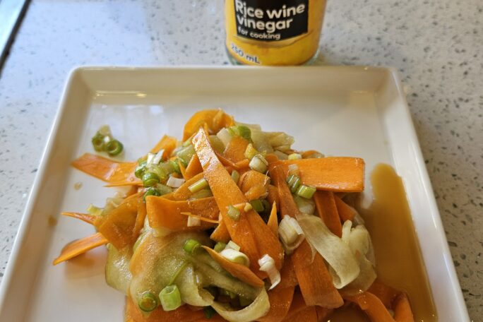 Carrot, cucumber & spring onion salad