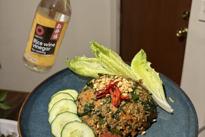 Veggie fried rice with tofu