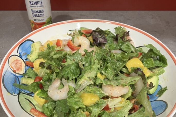 Prawns with Roasted Sesame dressing