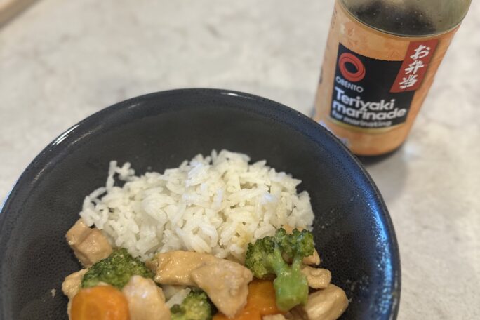 Coconut Rice with Teriyaki Chicken & Creamy Veggies