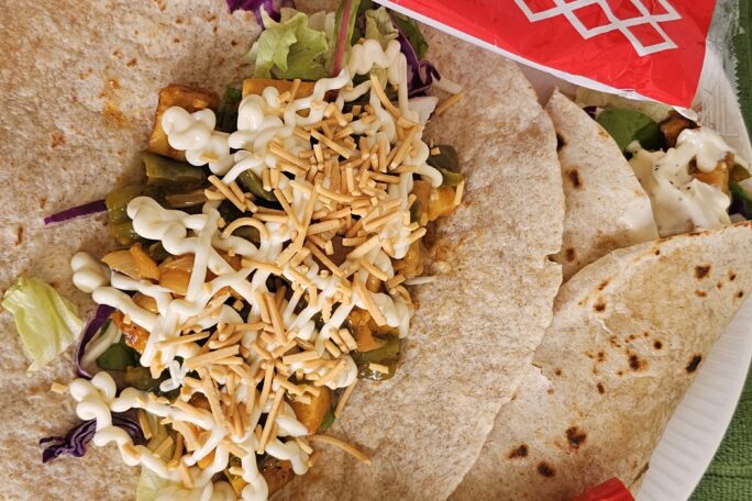 Cottage Cheese chruncy wrap with Kewpie