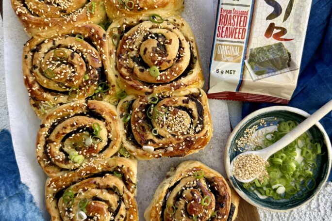 Miso, shitake mushroom and nori brioche scrolls