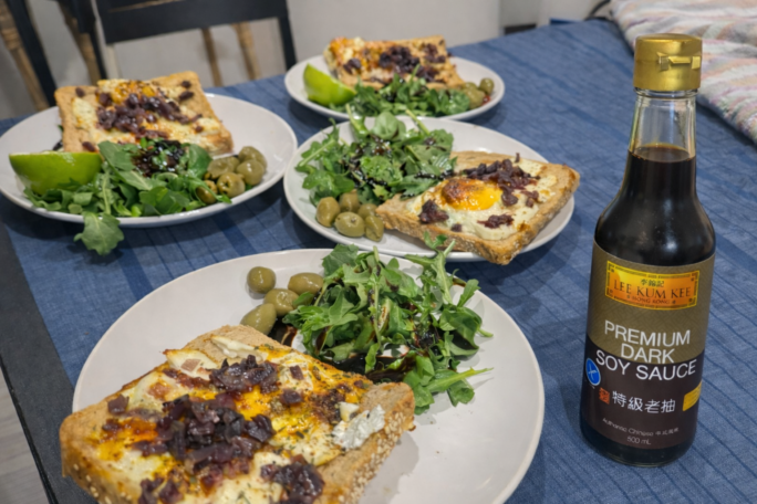 Teriyaki onion egg on toast