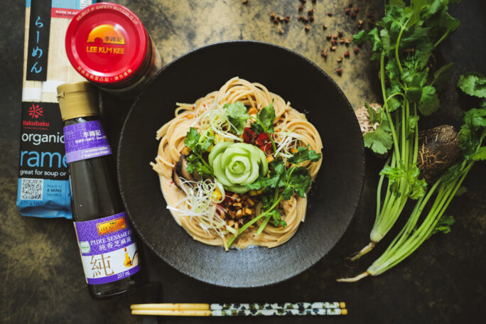 Crispy Tofu Mala Tantan Ramen