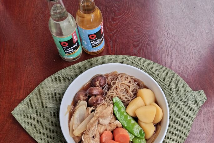 Vegan Nikujaga with Shiitake Mushrooms