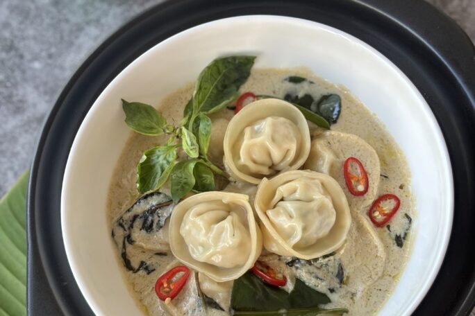 Chicken Dumplings in Thai Green Curry